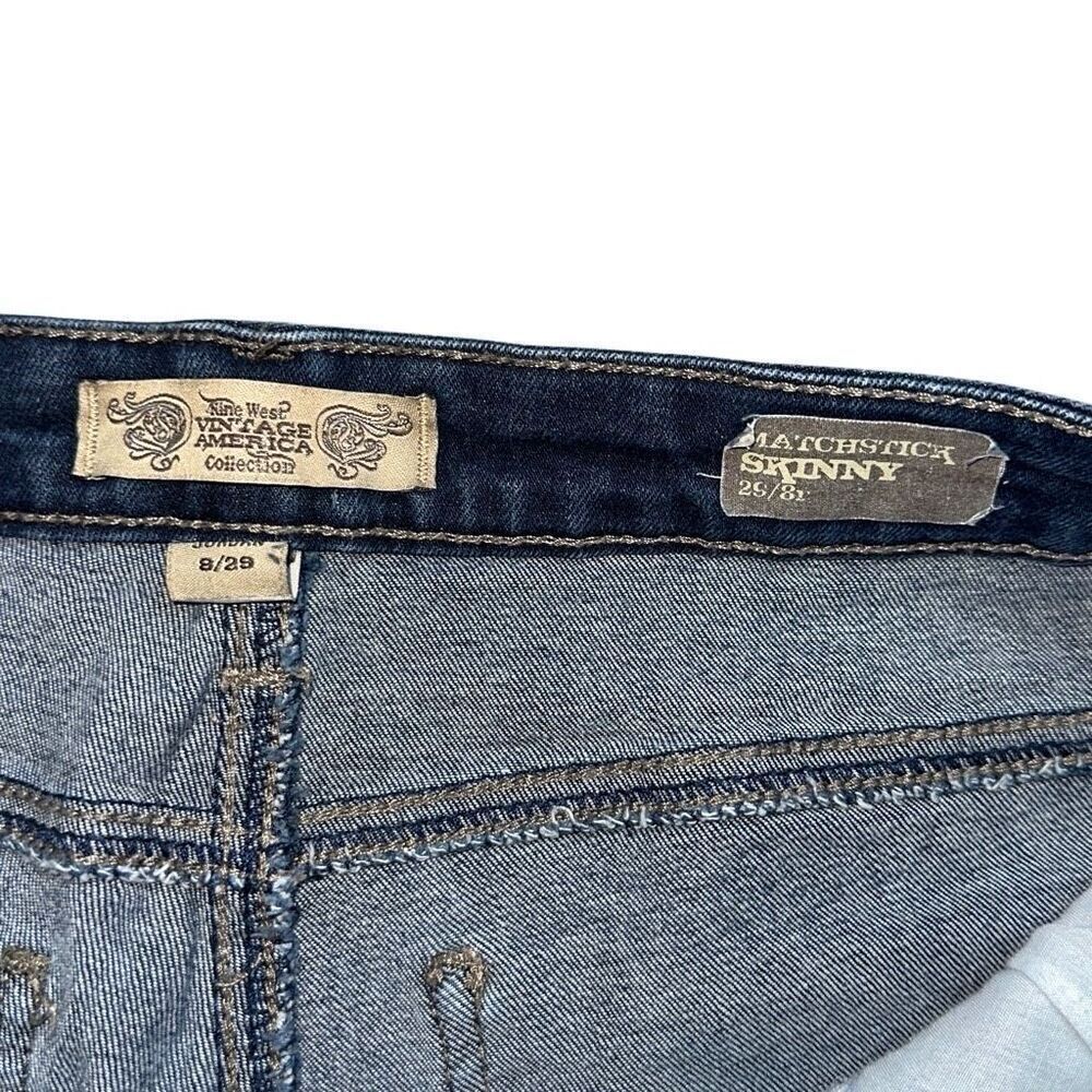Vintage America by Nine West matchstick skinny jeans size 8/29 dark wash denim - Picture 3 of 7